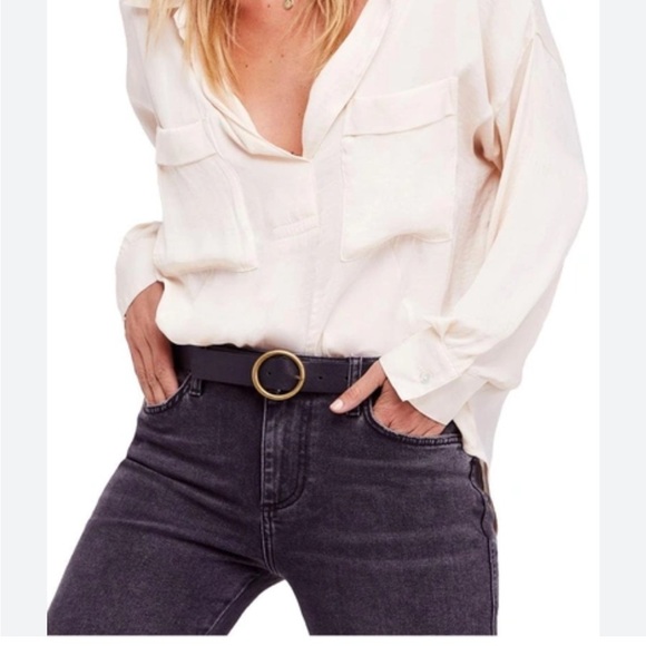 Free People Starry night Cream Blouse - Picture 1 of 3
